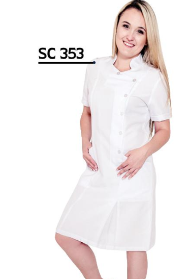 353 Vent Pleat Side Button Dress